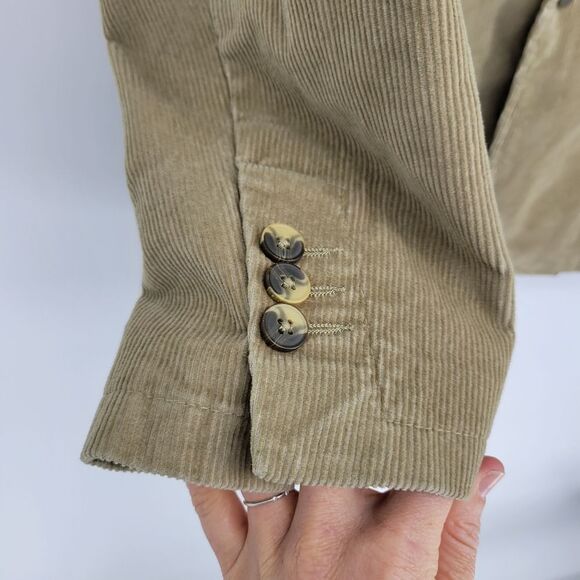 Zara casual corduroy tan blazer jacket mens large friday night steel tip dart - Picture 10 of 12